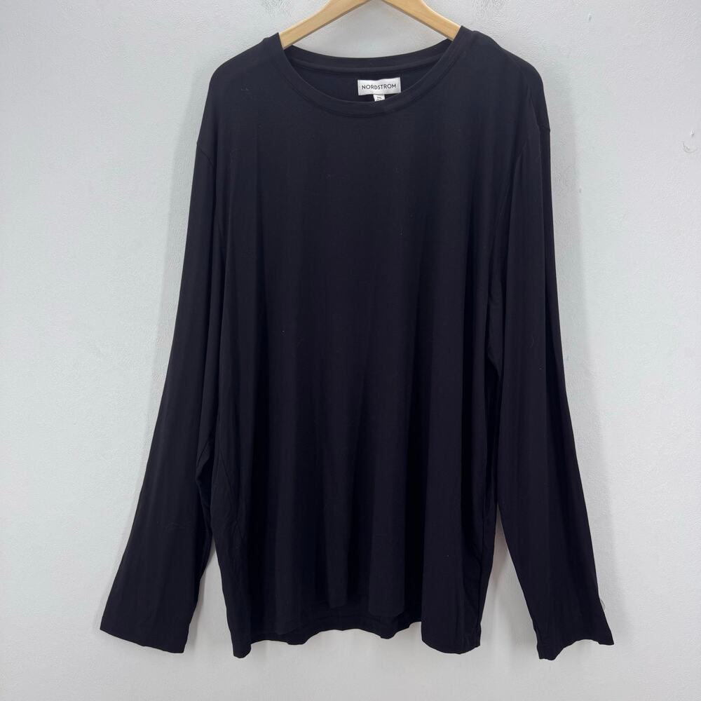 NWT Nordstrom Long Sleeve Crewneck Tencel T-shirt Plus 2XL Comfort Basic Neutral